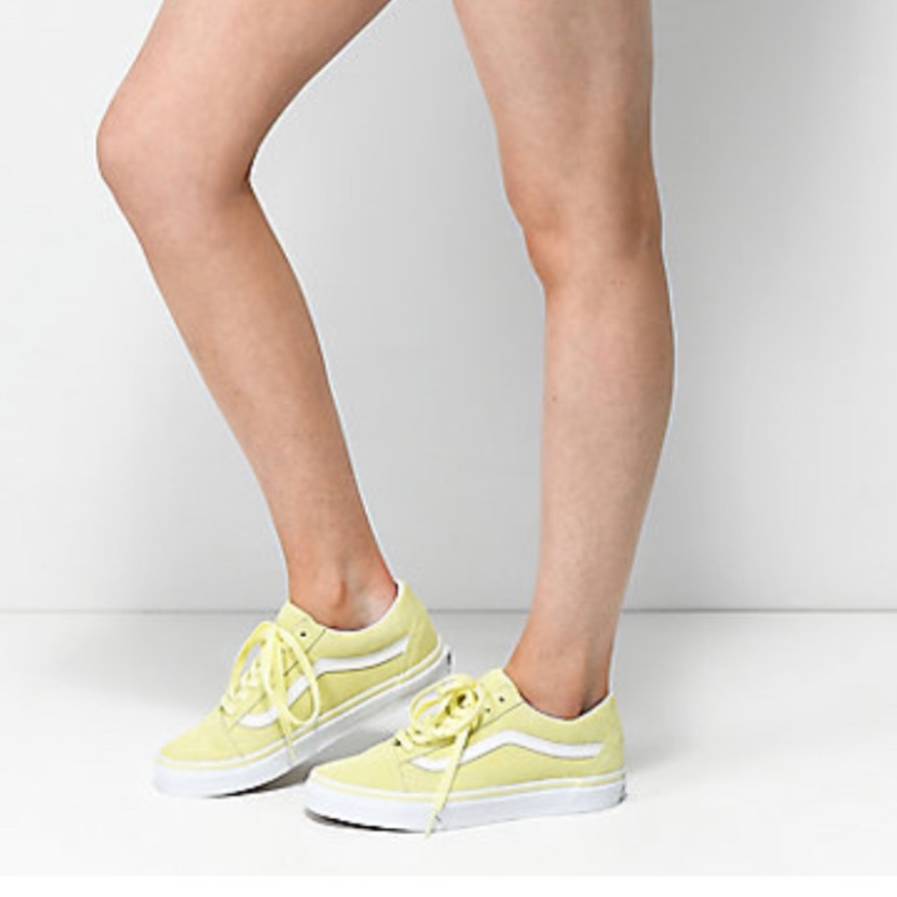 Vans Old Skool Tender Yellow & White Suede Skate Sneakers